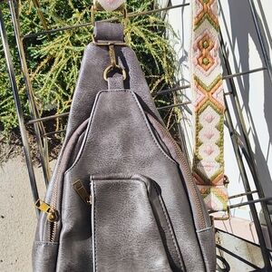 Gray Leather Women's Bag